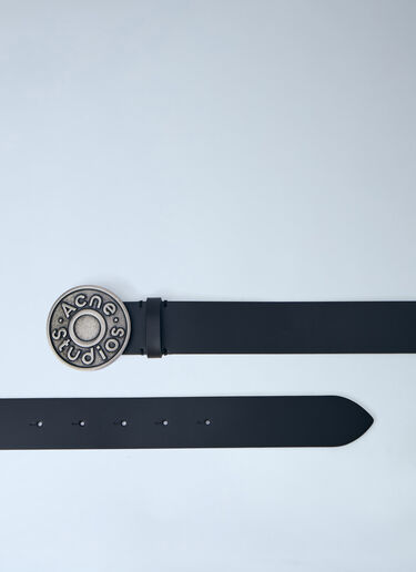 Acne Studios Logo Buckle Leather Belt Black acn0164021