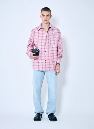 Bottega Veneta Printed Leather Shirt Pink bov0159004