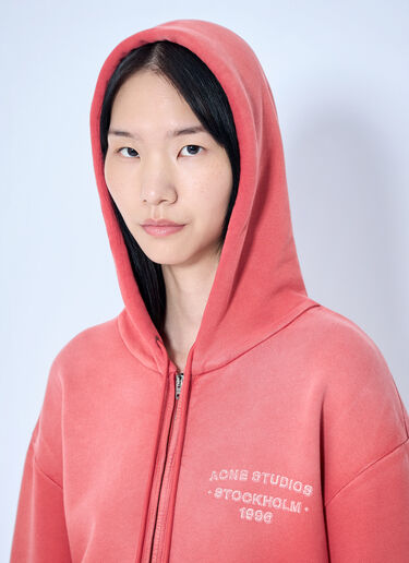 Acne Studios Zip-Up Hoodie Red acn0364036