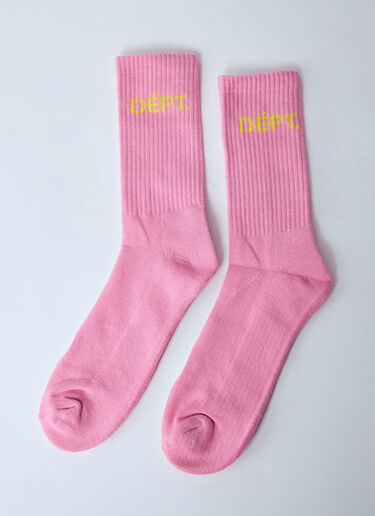 LN-CC® - Gallery Dept.: Logo Motif Socks - Pink Gallery Dept. Logo Motif Socks Pink gdp0160028