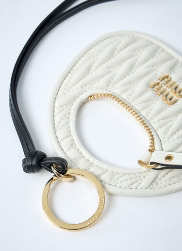 Miu Miu Wander Leather Keyring White miu0262055