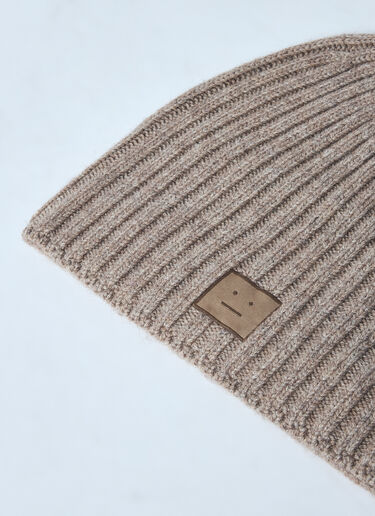 LN-CC® - Acne Studios: Logo Motif Beanie Hat - Grey Acne Studios Logo Motif Beanie Hat Grey acn0159030