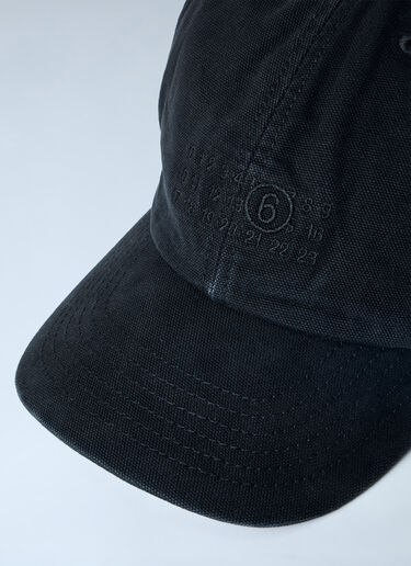 LN-CC® - MM6 Maison Margiela: Logo Motif Baseball Cap - Black MM6 Maison Margiela Logo Motif Baseball Cap Black mmm0163021