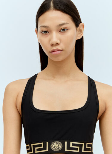 LN-CC® - Versace: Greca Trim Sports Bra - Black Versace Greca Trim Sports Bra Black vrs0251071