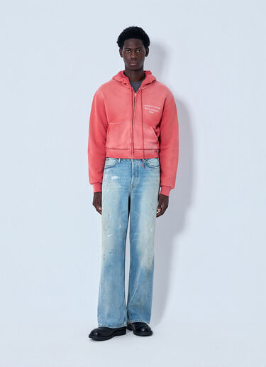 LN-CC® - Acne Studios: Zip-Up Hoodie - Red Acne Studios Zip-Up Hoodie Red acn0364036