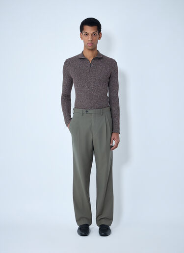 LN-CC® - Prada: Wide-Leg Wool Pants - Green Prada Wide-Leg Wool Pants Green pra0163056