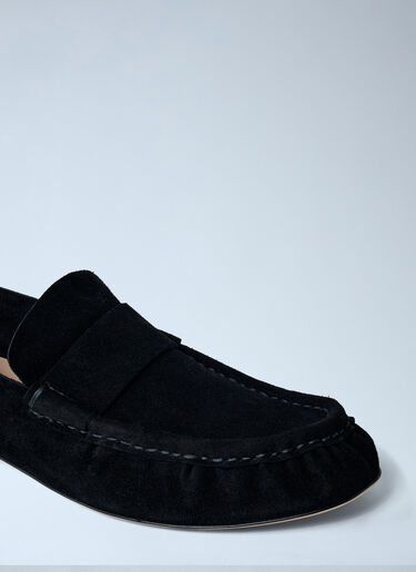 LN-CC® - The Row: Suede Loafers - Black The Row Suede Loafers Black row0161009