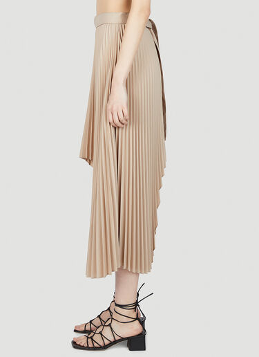 LN-CC® - Rokh: Satin Pleated Skirt - Beige Rokh Satin Pleated Skirt Beige rok0251005
