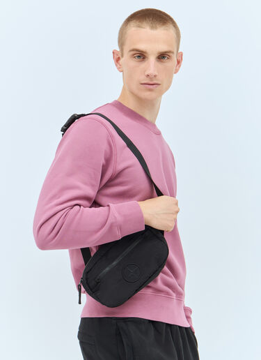 LN-CC® - Stone Island: Logo Embroidery Belt Bag - Black Stone Island Logo Embroidery Belt Bag Black sto0158059