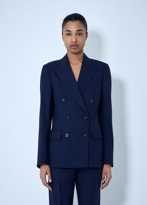 LN-CC® - Dries Van Noten: Double-Breasted Wool Blazer - Navy Dries Van Noten Double-Breasted Wool Blazer Navy dvn0264006
