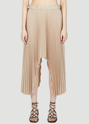 LN-CC® - Rokh: Satin Pleated Skirt - Beige Rokh Satin Pleated Skirt Beige rok0251005