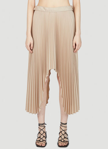LN-CC® - Rokh: Satin Pleated Skirt - Beige Rokh Satin Pleated Skirt Beige rok0251005