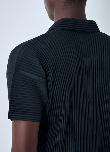 Homme Plissé Issey Miyake プリーツ入り半袖シャツ 黒 hmp0164009