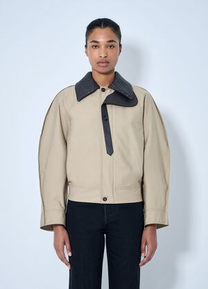 Bottega Veneta Quilted Collar Jacket Beige bov0264041
