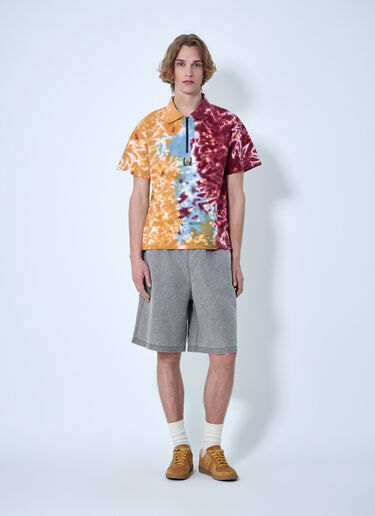 LN-CC® - Brain Dead: Zip-Collar Tie-Dye Polo Shirt - Orange Brain Dead Zip-Collar Tie-Dye Polo Shirt Orange bra0164004
