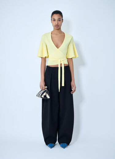 LN-CC® - Jacquemus: Wrap Knit Top - Yellow Jacquemus Wrap Knit Top Yellow jac0264018