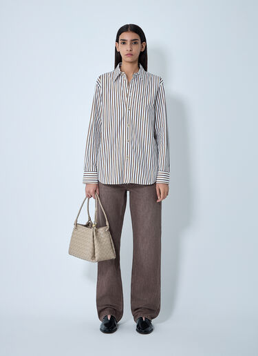 LN-CC® - Bottega Veneta: Stripe Button-Down Shirt - Brown Bottega Veneta Stripe Button-Down Shirt Brown bov0262043