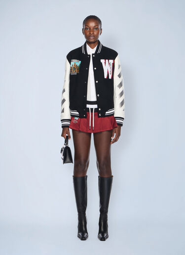 LN-CC® - Off-White: Wo Soundsystem Varsity Jacket - Black Off-White Wo Soundsystem Varsity Jacket Black ofw0262084