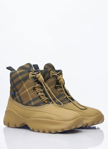 LN-CC® - Burberry: Check Scoot Trek Boots - Green Burberry Check Scoot Trek Boots Green bur0158010