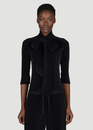 LN-CC® - Balenciaga: Scarf Turtleneck Terry-Cloth Blouse - Black Balenciaga Scarf Turtleneck Terry-Cloth Blouse Black bal0254009