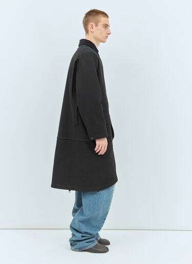 LN-CC® - Maison Margiela: Heavy-Cotton Double Coat - Black Maison Margiela Heavy-Cotton Double Coat Black mla0158010