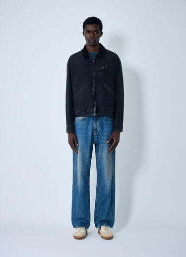 LN-CC® - Maison Margiela: Denim Zip-Up Jacket - Black Maison Margiela Denim Zip-Up Jacket Black mla0161001