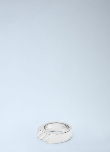 LN-CC® - Off-White: Diag Band Ring - Silver Off-White Diag Band Ring Silver ofw0162032