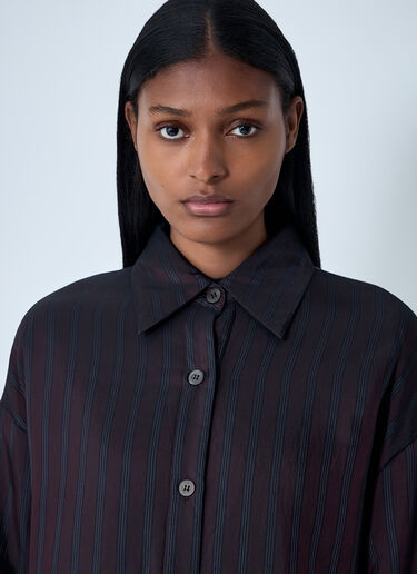 Dries Van Noten Striped Button-Down Shirt Burgundy dvn0262007