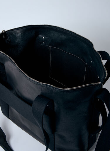 LN-CC® - Rick Owens: Leather Trolley Tote Bag - Black Rick Owens Leather Trolley Tote Bag Black ric0159060
