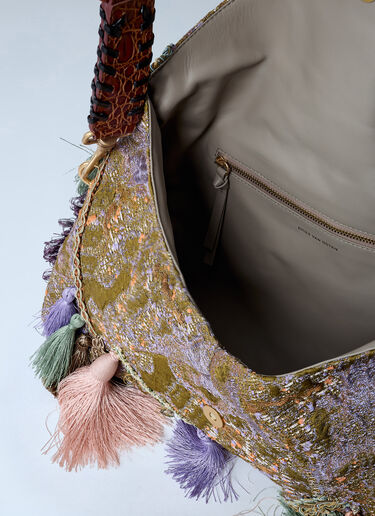 LN-CC® - Dries Van Noten: Ornate Tassel Clutch Bag - Khaki Dries Van Noten Ornate Tassel Clutch Bag Khaki dvn0262036