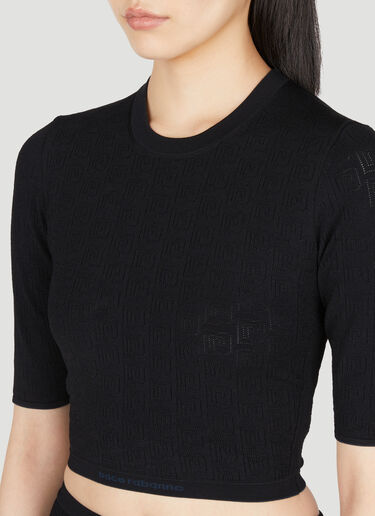 LN-CC® - Rabanne: Embroidered Logo T-Shirt - Black Rabanne Embroidered Logo T-Shirt Black pac0253016