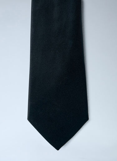 Saint Laurent Silk Satin Tie Black sla0260021