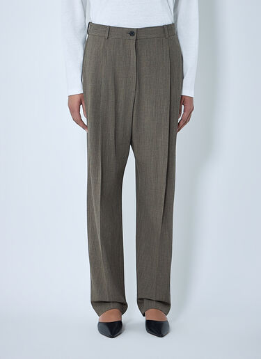 LN-CC® - The Row: Gianni Wool Straight Pants - Grey The Row Gianni Wool Straight Pants Grey row0264057