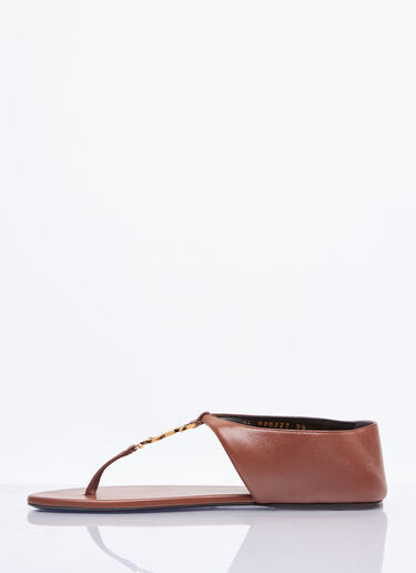 LN-CC® - Saint Laurent: Cassandra Sandals - Brown Saint Laurent Cassandra Sandals Brown sla0257045