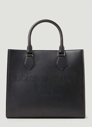 Dolce & Gabbana デボス加工ロゴ トートバッグ ブラック dol0153014