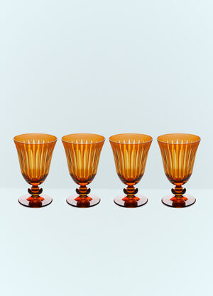 L'Objet Set Of Four Prism Wine Glasses Orange wps0691621