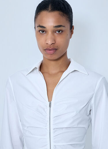 LN-CC® - Alexander Wang: Gathered Bust Shirt - White Alexander Wang Gathered Bust Shirt White awg0264008