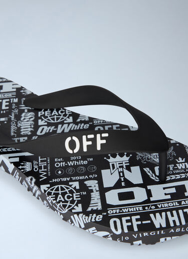 LN-CC® - Off-White: Off Stamp Flip Flops - White Off-White Off Stamp Flip Flops White ofw0162011