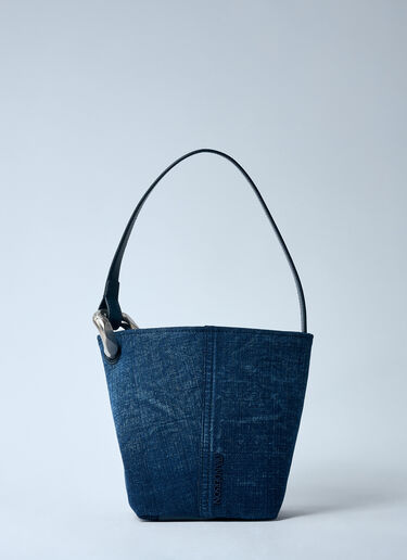LN-CC® - JW Anderson: Small JWA Denim Corner Bucket Bag - Blue JW Anderson Small JWA Denim Corner Bucket Bag Blue jwa0259008