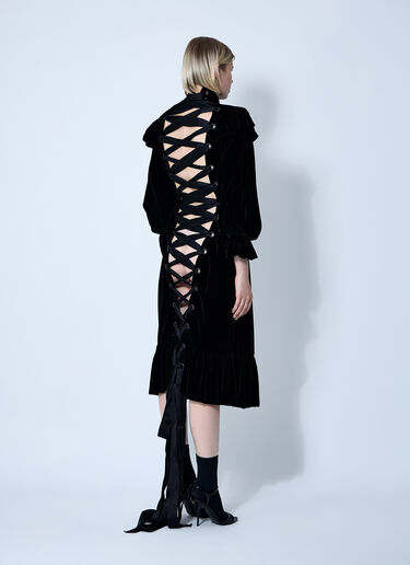 LN-CC® - Balenciaga: Lace-Up Dress - Black Balenciaga Lace-Up Dress Black bal0260014
