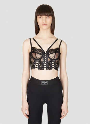 LN-CC® - Dolce & Gabbana: Floral Lace Bralette Top - Black Dolce & Gabbana Floral Lace Bralette Top Black dol0253016