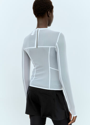 LN-CC® - RUNNING ORDER: Eden Long Sleeve Mesh Top - White RUNNING ORDER Eden Long Sleeve Mesh Top White run0356005