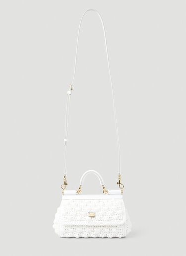 Dolce & Gabbana Small Crochet Sicily Handbag White dol0247106