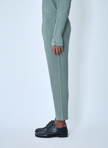 LN-CC® - Homme Plissé Issey Miyake: 플리츠 테이퍼드 팬츠 - 올리브 Homme Plissé Issey Miyake 플리츠 테이퍼드 팬츠 올리브 hmp0163002