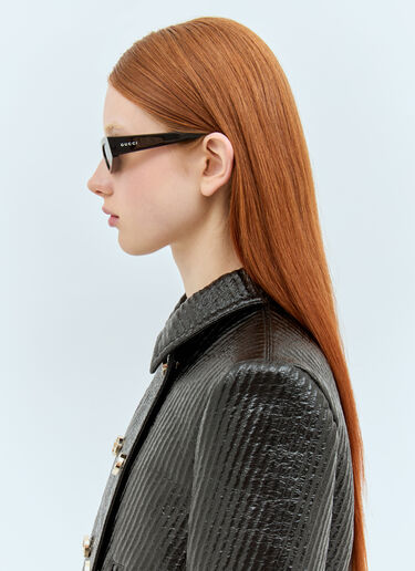 LN-CC® - Gucci: Cat-Eye Frame Sunglasses - Black Gucci Cat-Eye Frame Sunglasses Black gus0258001