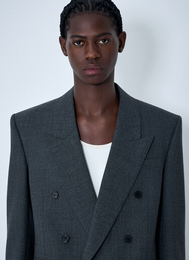 LN-CC® - Saint Laurent: Double-Breasted Wool Blazer - Black Saint Laurent Double-Breasted Wool Blazer Black sla0162007