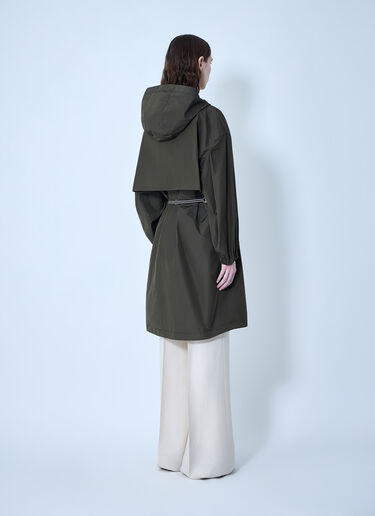 Max Mara 벨트 후드 코트 녹색 max0263203