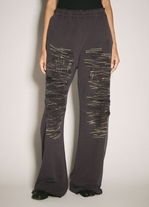 MM6 Maison Margiela Distressed Track Pants Purple mmm0258003