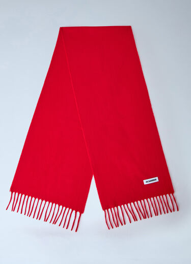 LN-CC® - Jil Sander: Neck Warmers Mufflers Scarf - Red Jil Sander Neck Warmers Mufflers Scarf Red jil0265012