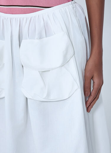LN-CC® - Miu Miu: Gathered Skirt - White Miu Miu Gathered Skirt White miu0263009